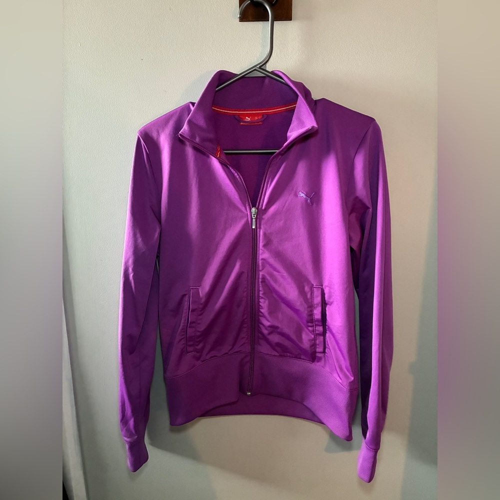 Puma Women's Vibrant Purple Zip-Up Bomber Jacket